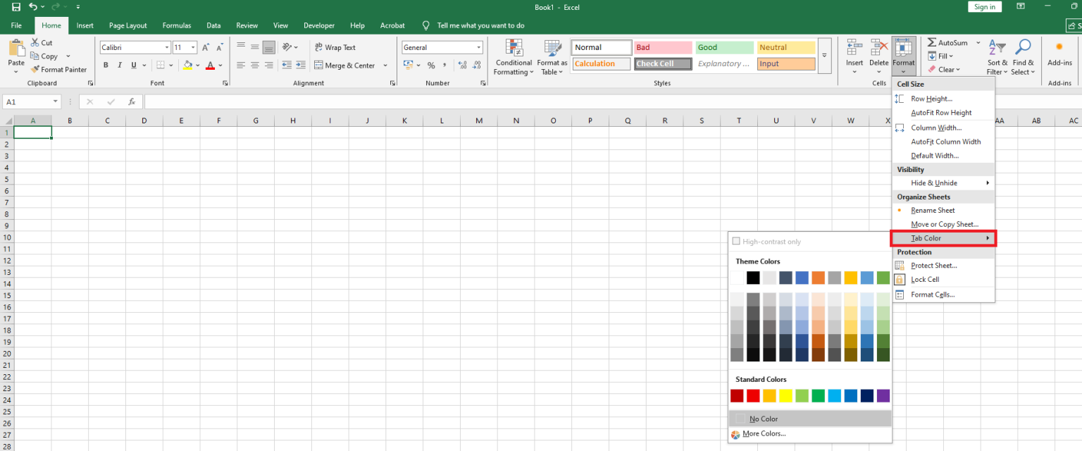 Tab Color In Excel Change the Worksheet Tab Color in Excel - Creative Blog