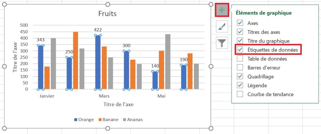 Customize Excel charts; Add chart title, axes, legend, data labels, and ...